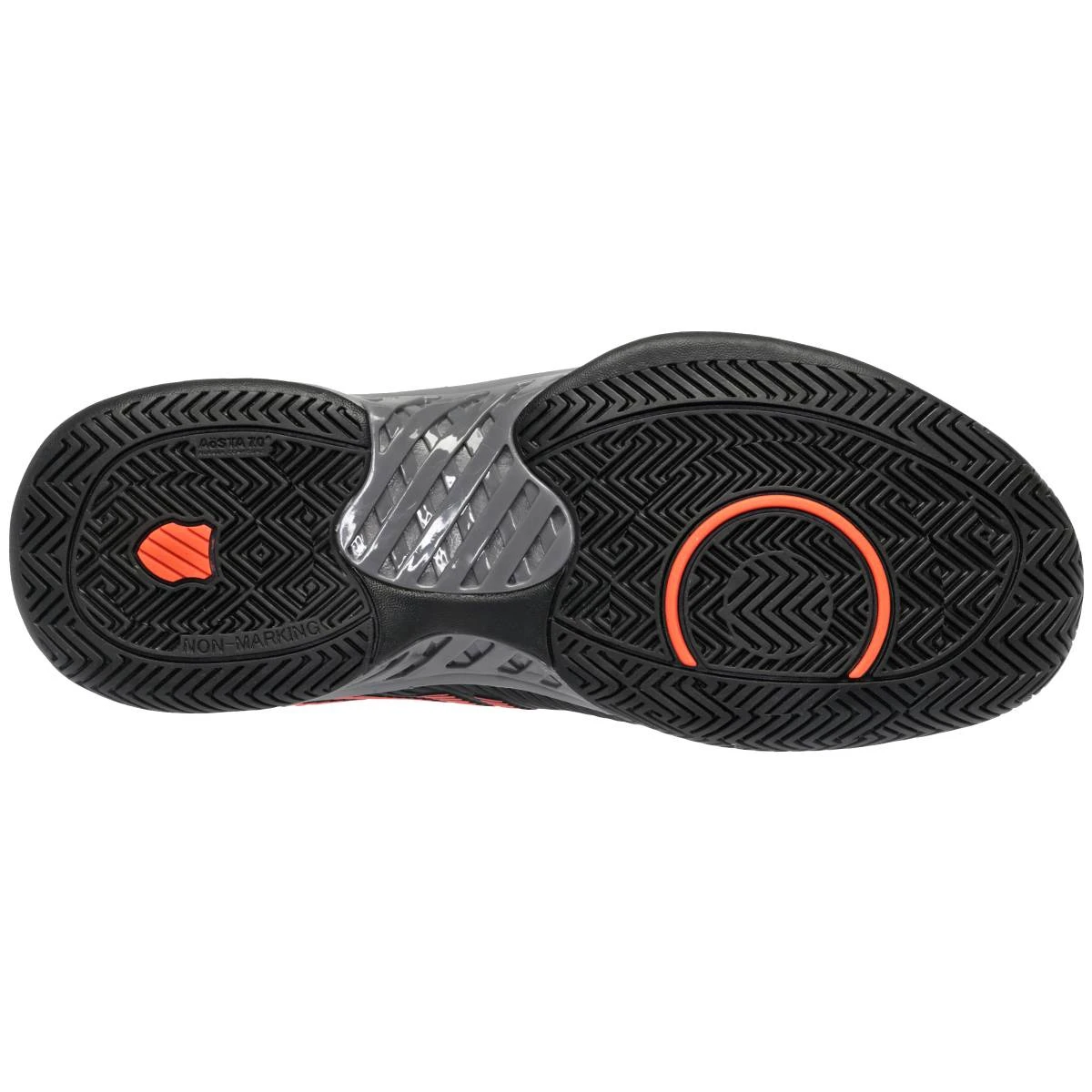 K-Swiss Hypercourt Express 2 Men's Tennis Shoe (Black/Grey/Orange) - Image 3