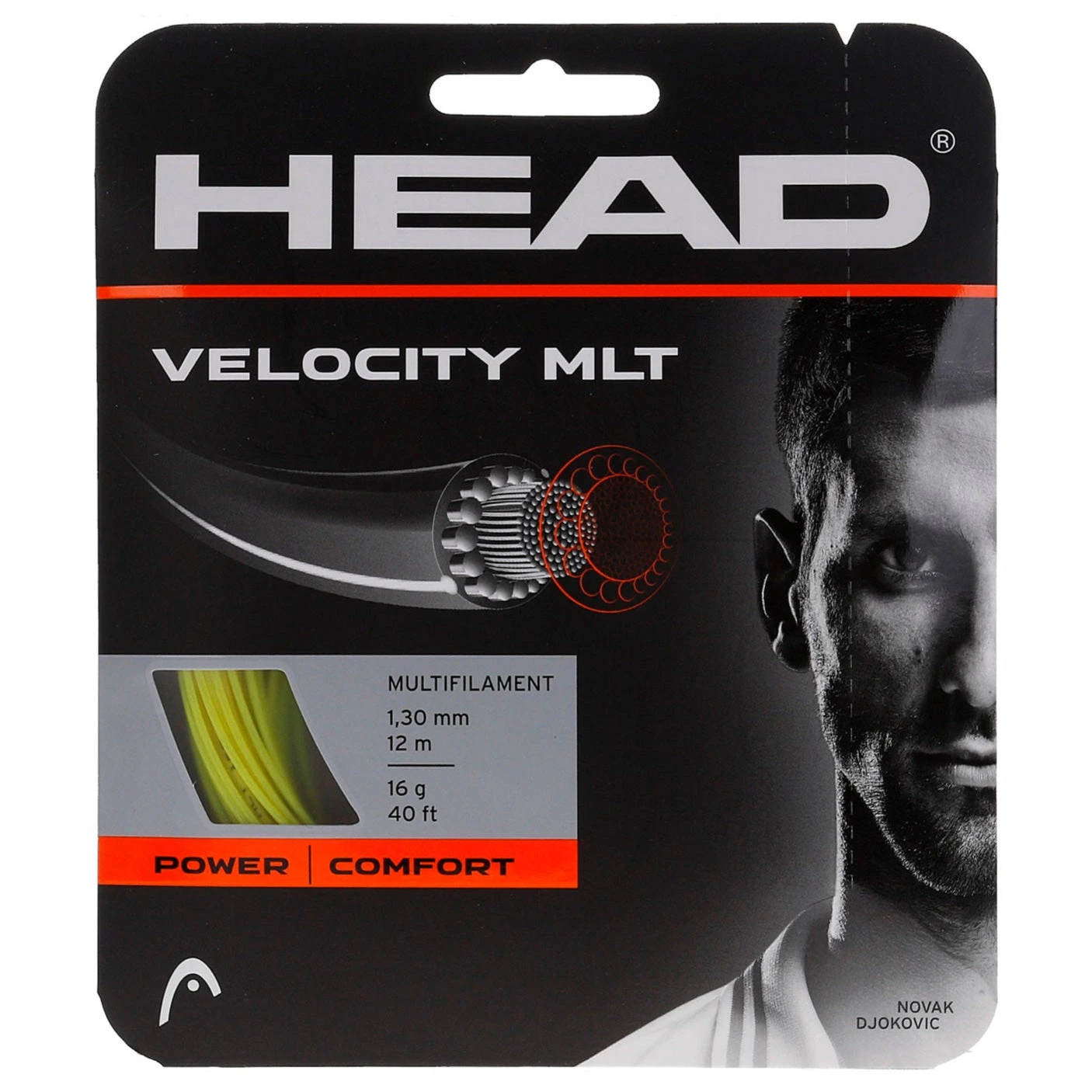Head Velocity MLT 16/1.30 Tennis String (Yellow)