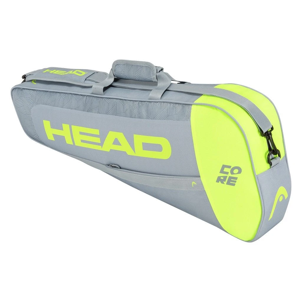 Head Core Pro 3 Pack Racquet Bag (Grey/Yellow) - Image 2