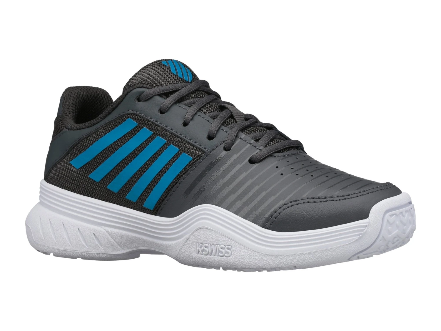 K-Swiss Court Express OMNI Junior Tennis Shoe (Black/Blue) - Image 7