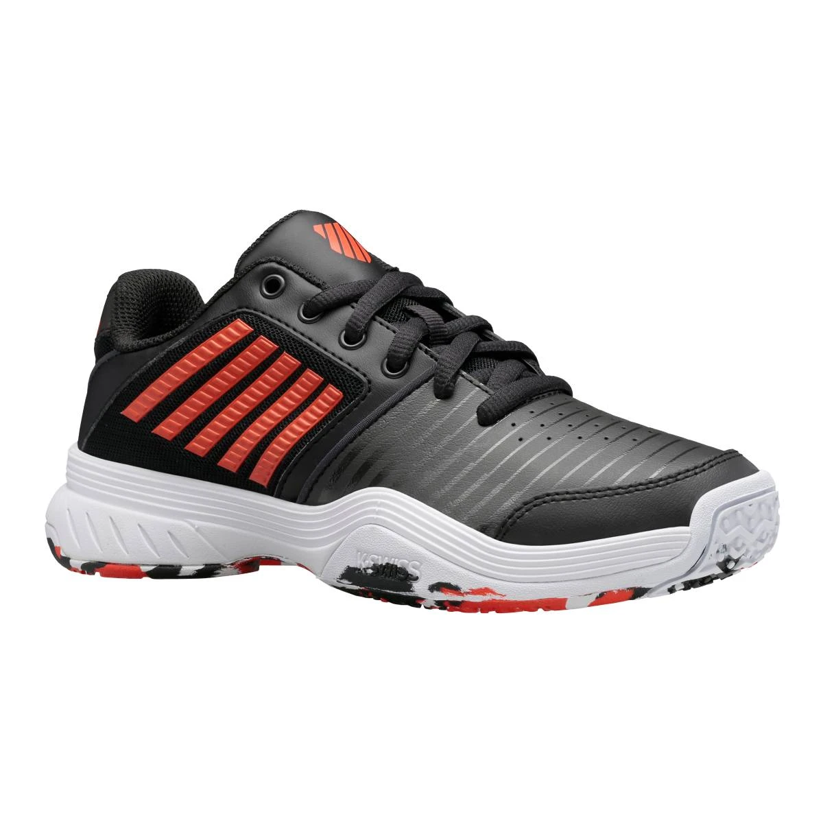 K-Swiss Court Express OMNI Junior Tennis Shoe (Black/White/Orange) - Image 6