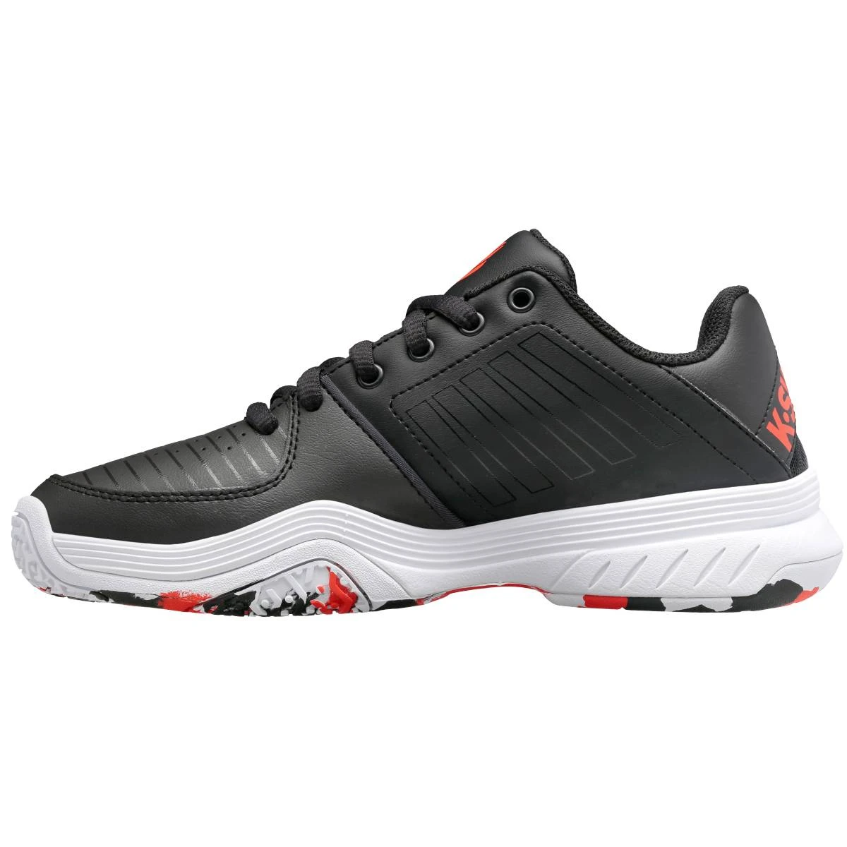 K-Swiss Court Express OMNI Junior Tennis Shoe (Black/White/Orange) - Image 2