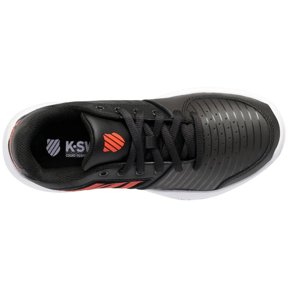 K-Swiss Court Express OMNI Junior Tennis Shoe (Black/White/Orange) - Image 4