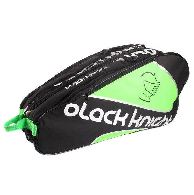 Black Knight Triple Racquet Bag (Black/Green) - Image 3