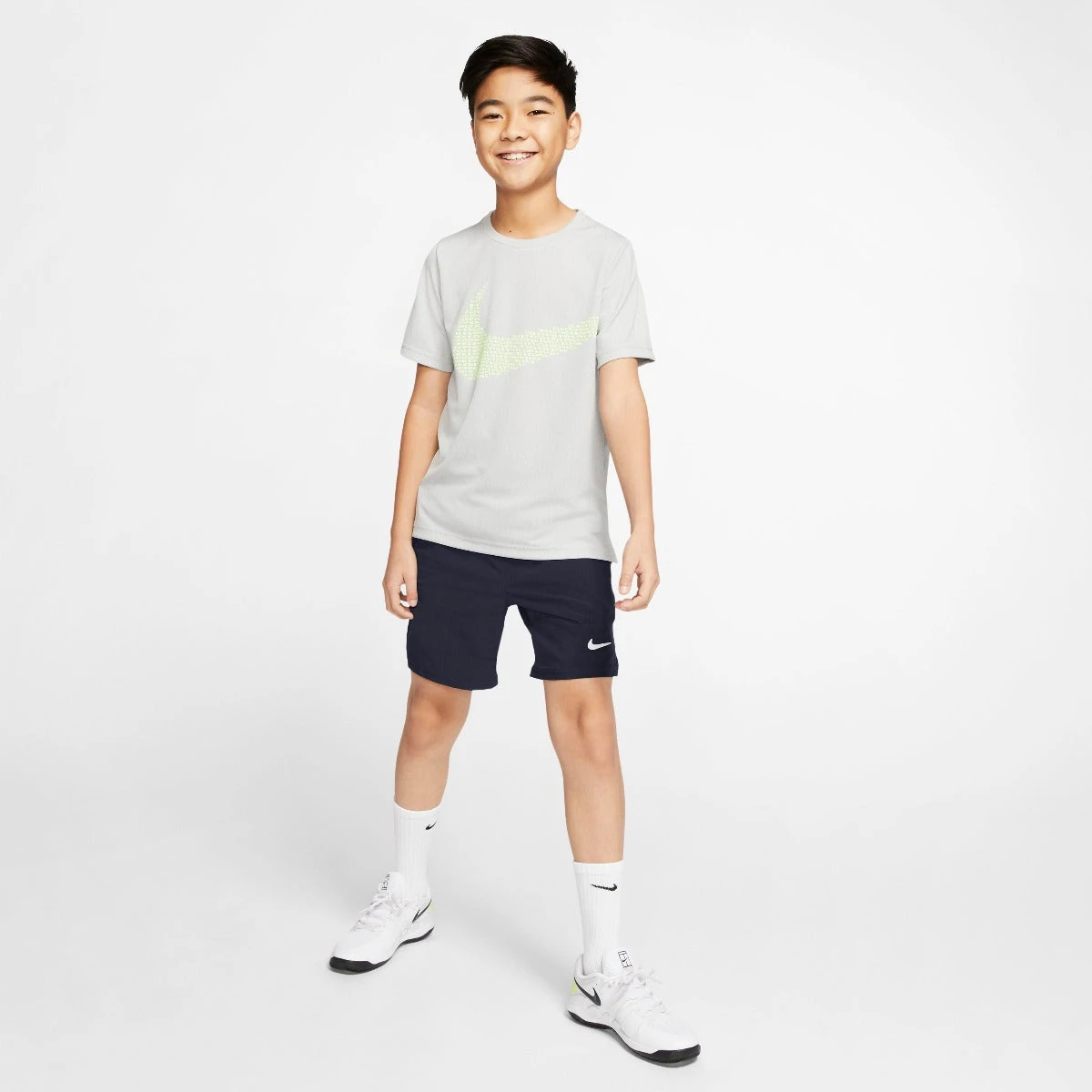 Nike Boy's Court Flex Ace Shorts (Obsidian/White) - Image 5