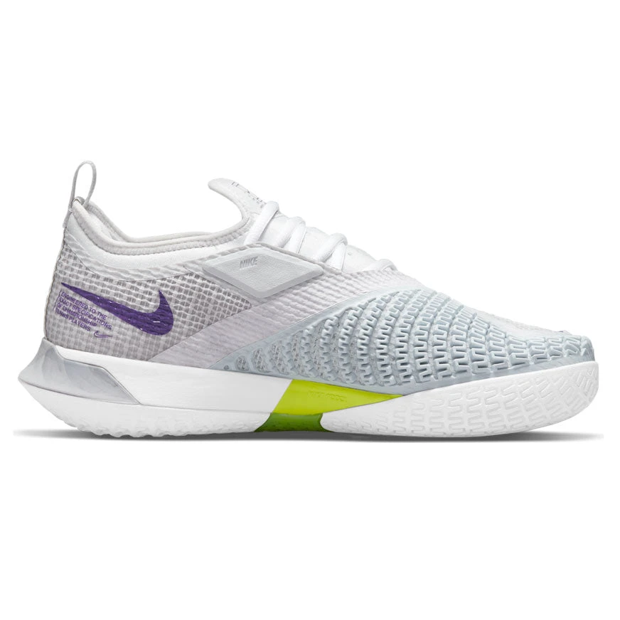 Nike React Vapor NXT Women's Tennis Shoe (Light Grey/Purple/Fuchsia) - Image 3