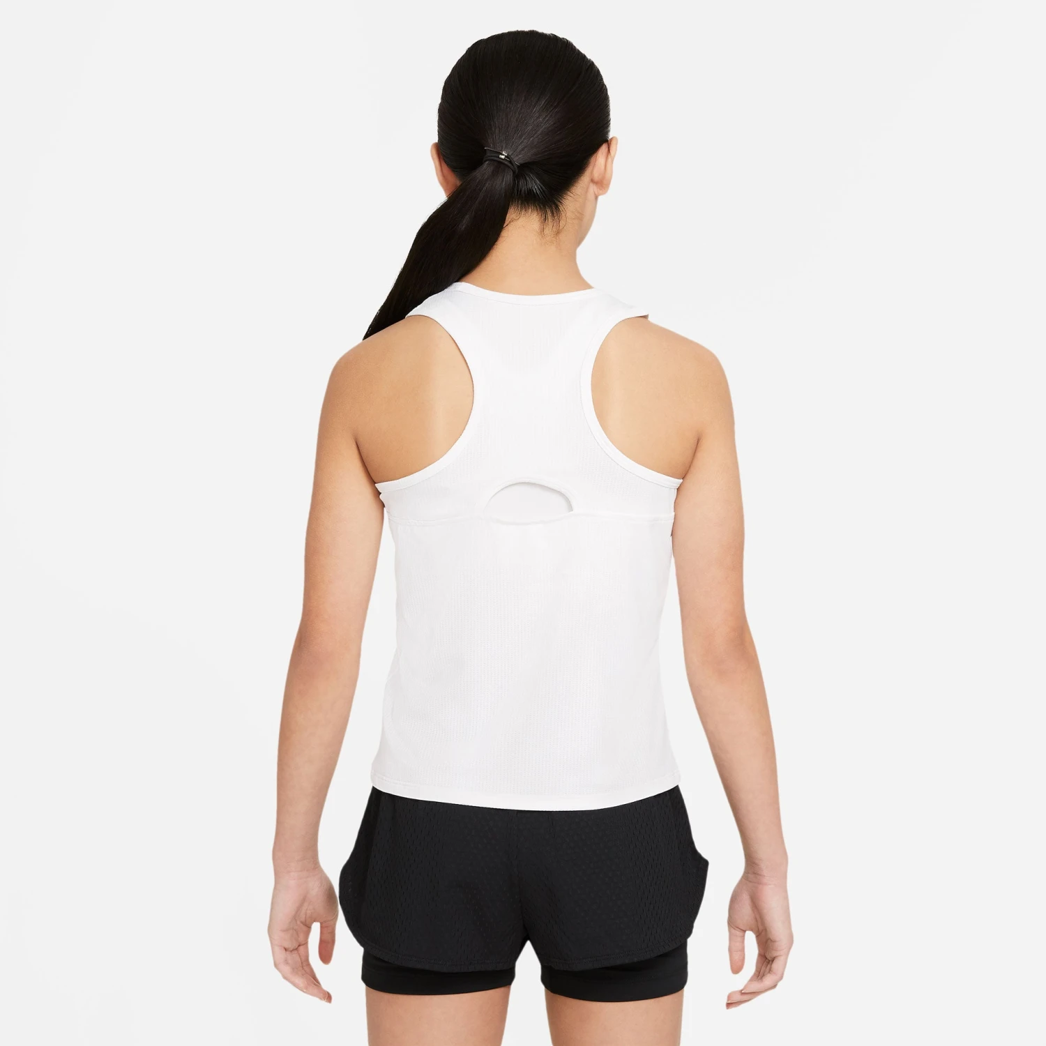 Nike Girls' Dri-FIT Victory Tank (White/Black) - Image 2