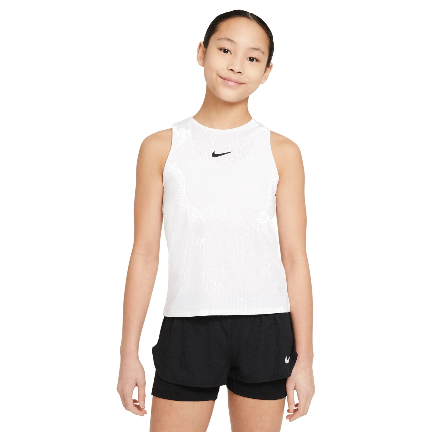 Nike Girls' Dri-FIT Victory Tank (White/Black)