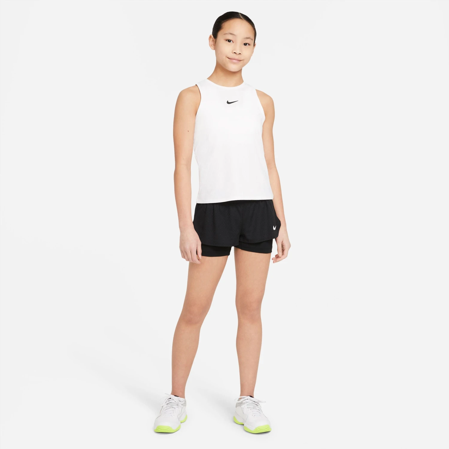 Nike Girls' Dri-FIT Victory Tank (White/Black) - Image 7