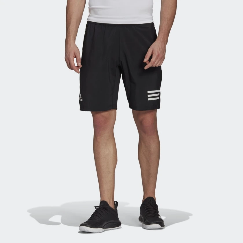 Adidas Men's Club 3 Stripes Shorts (Black/White) - Image 2
