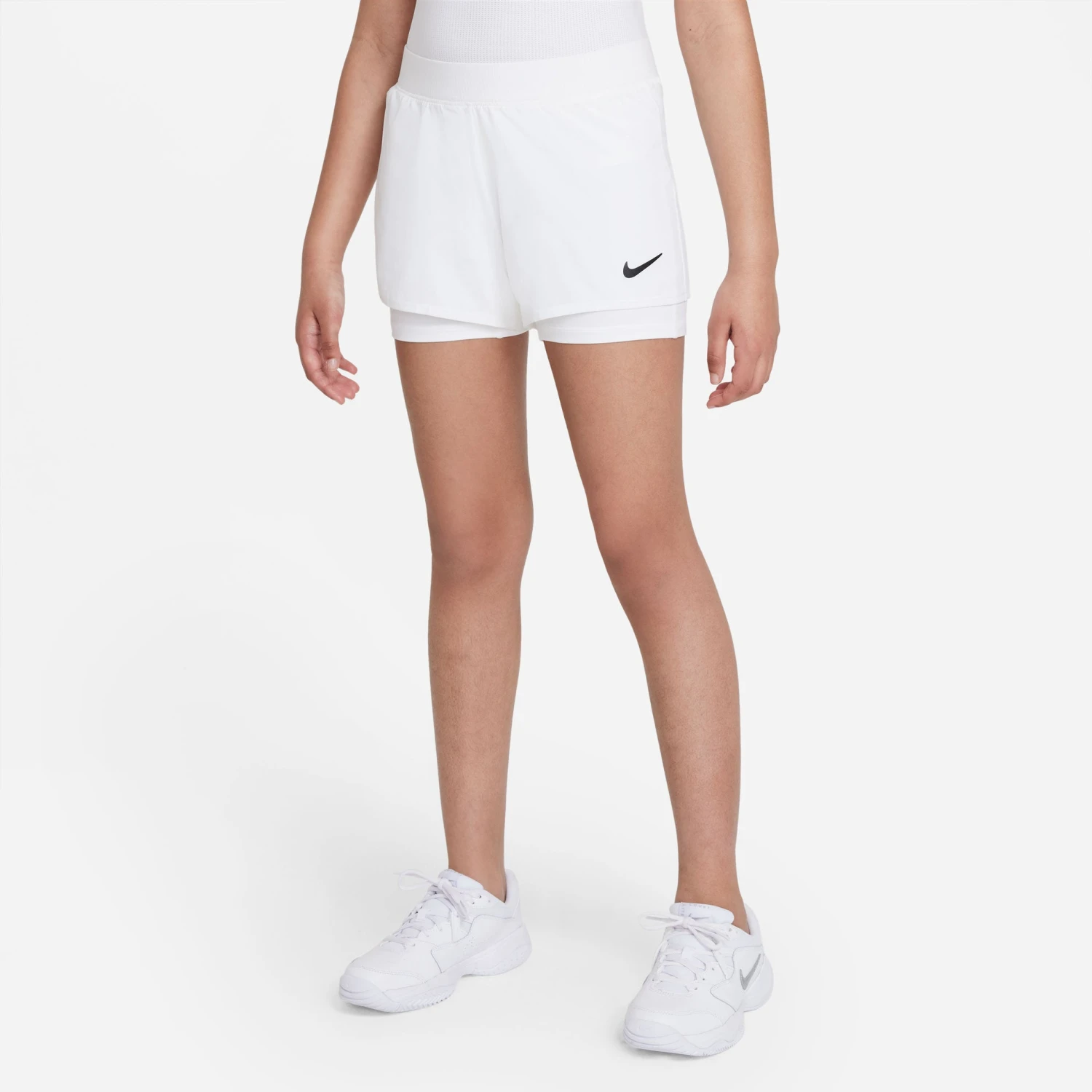 Nike Girls' Dri-FIT Victory Shorts (White/Black) - Image 5