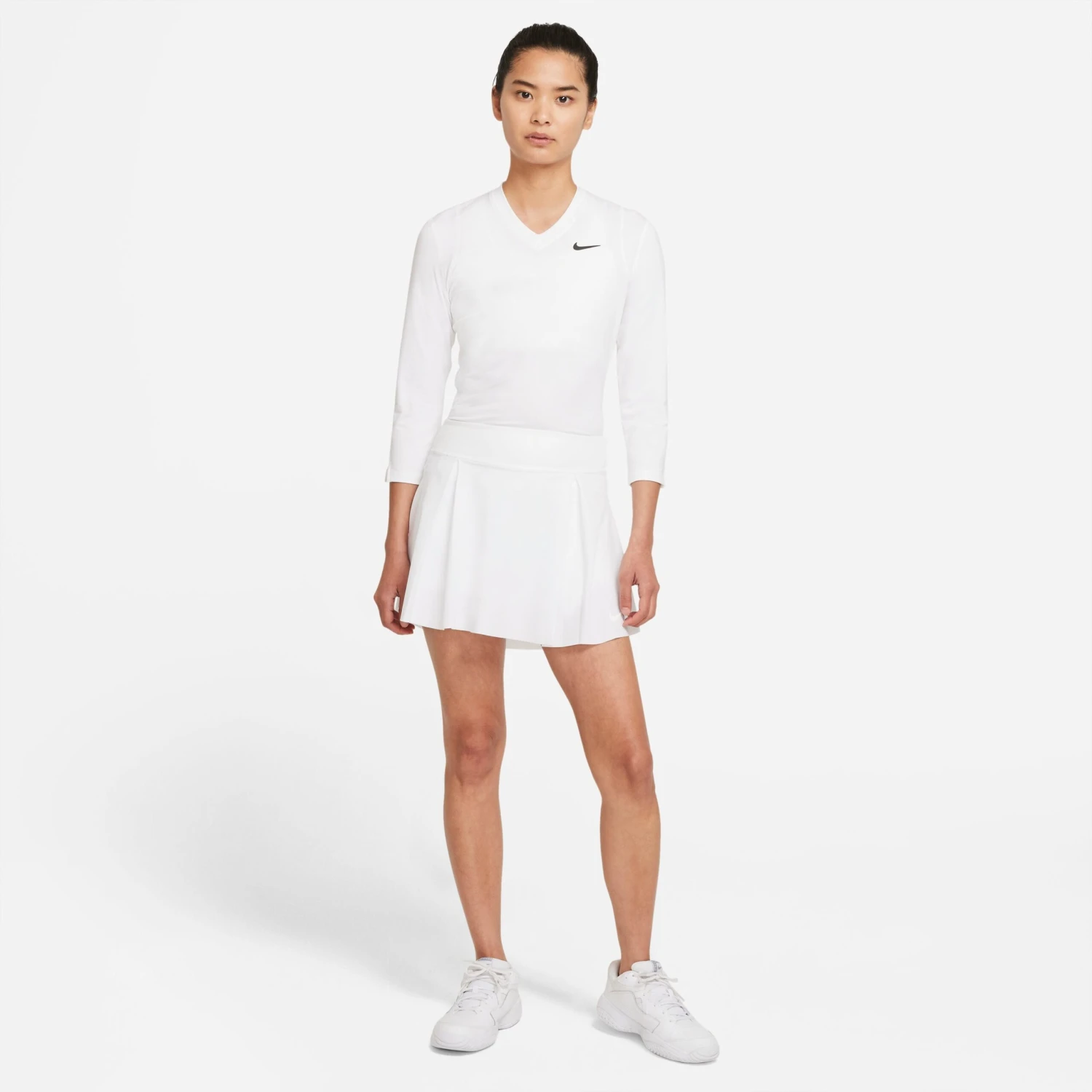 Nike Women's Dri-FIT Club Tennis Skirt (White/Black) - Image 4
