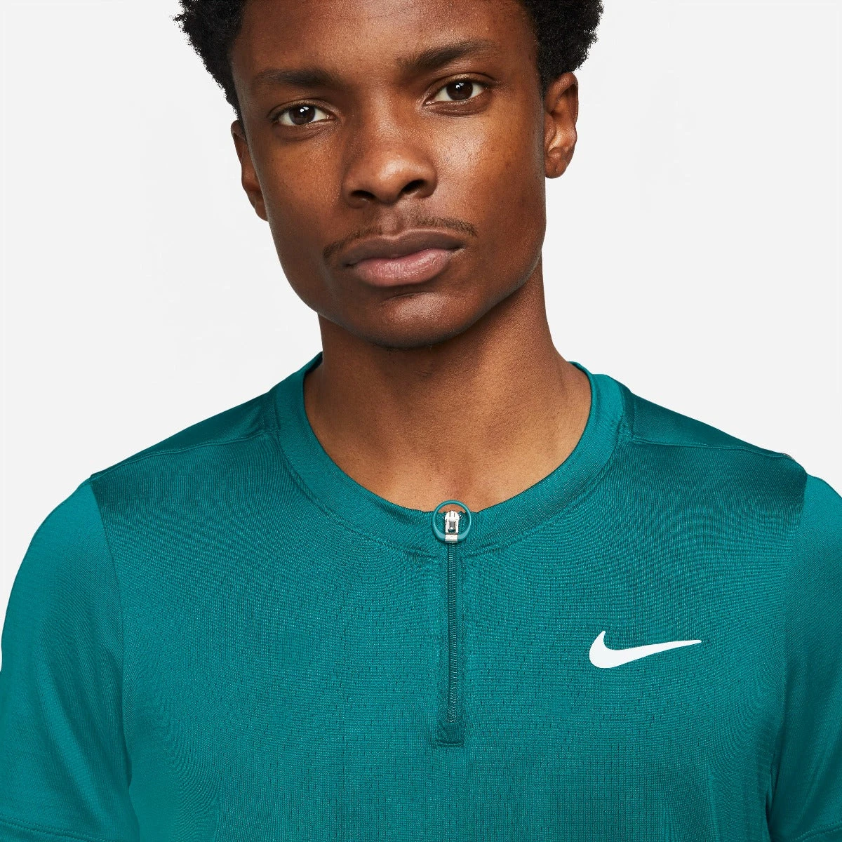 Nike Men's Dri-FIT Advantage Zip Polo (Bright Spruce/White) - Image 2