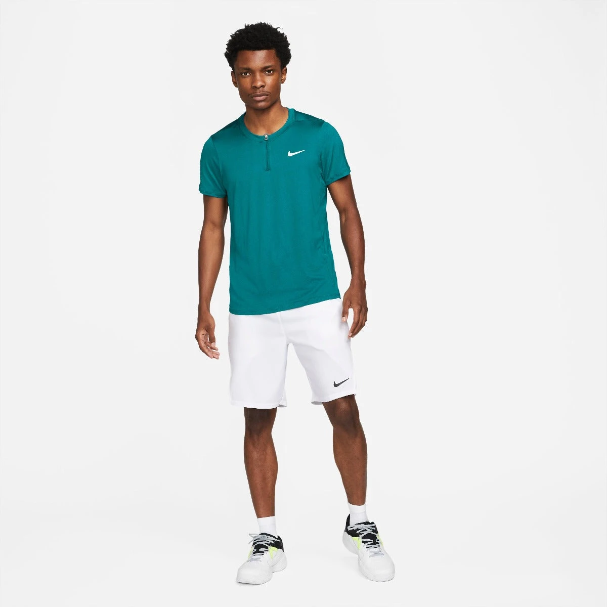 Nike Men's Dri-FIT Advantage Zip Polo (Bright Spruce/White) - Image 4