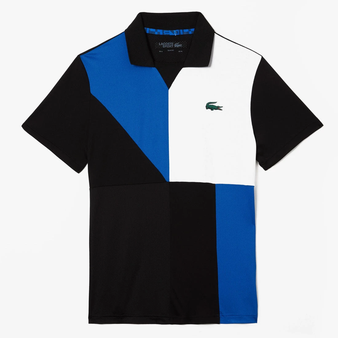 Lacoste Men's Colorblock Breathable Tennis Polo (Black/Blue) - Image 2