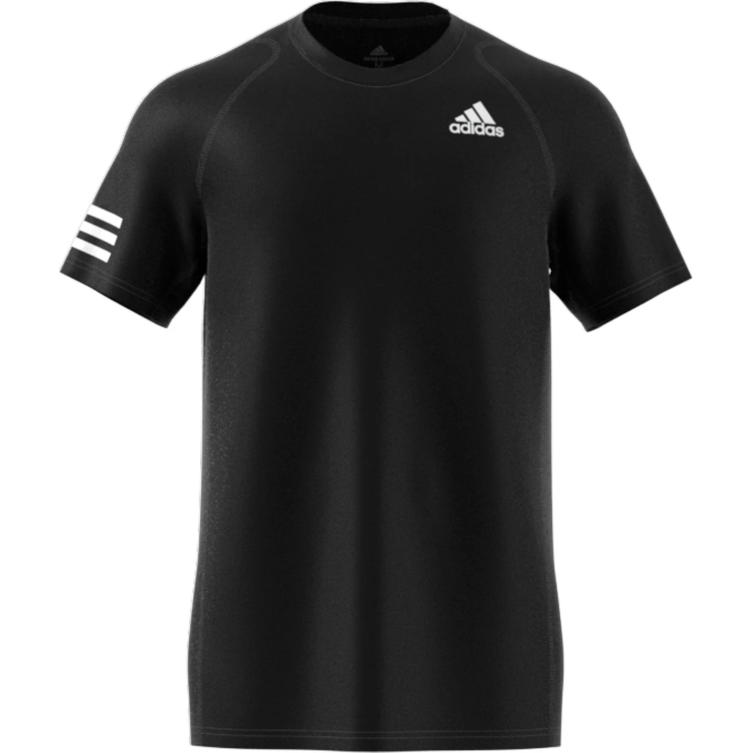 Adidas Men's 3 Stripes Club Top (Black) - Image 6