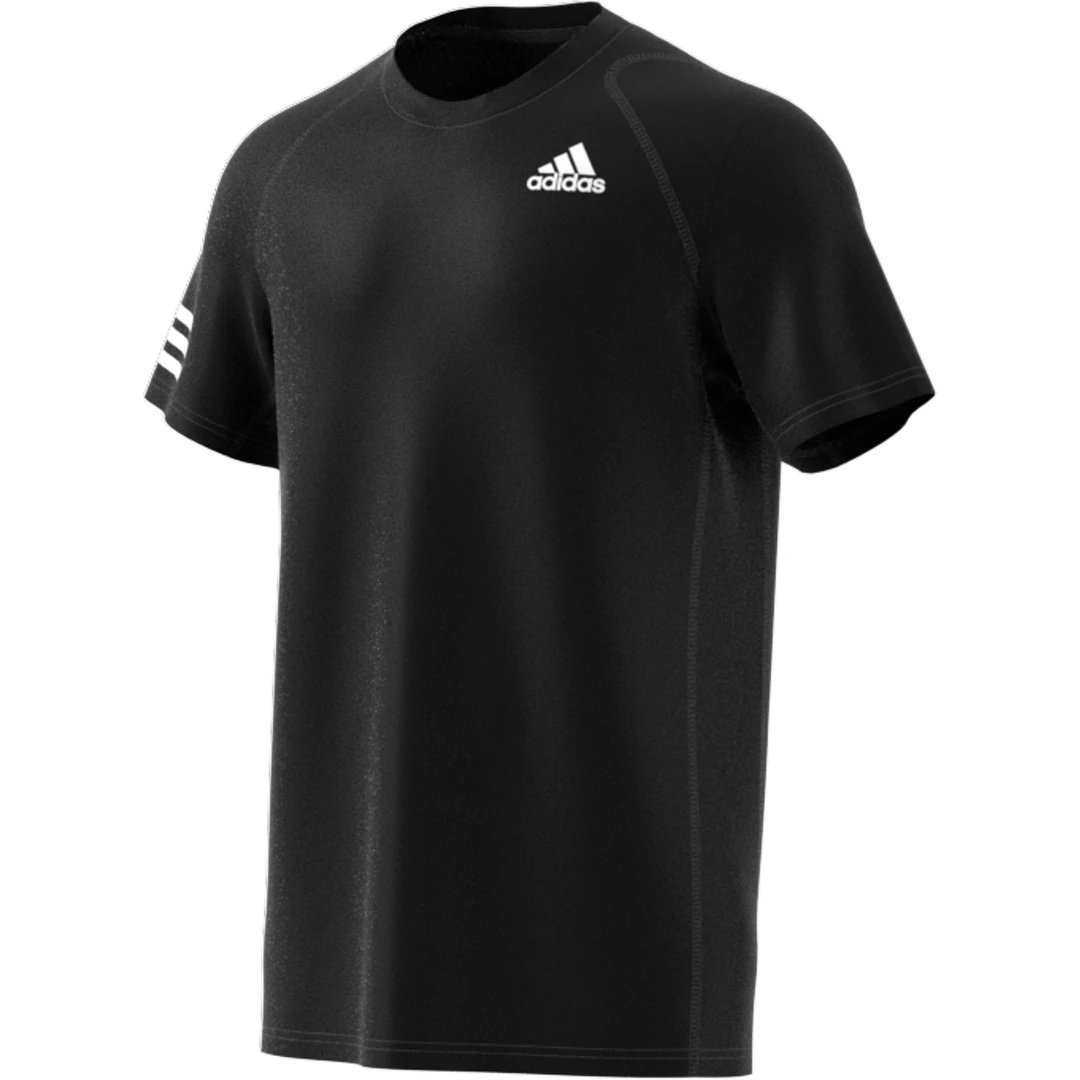 Adidas Men's 3 Stripes Club Top (Black) - Image 5