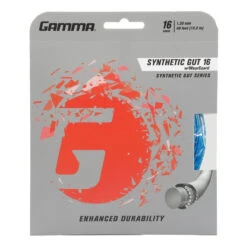 Gamma Synthetic 16/1.30 With Wearguard Tennis String (Blue)
