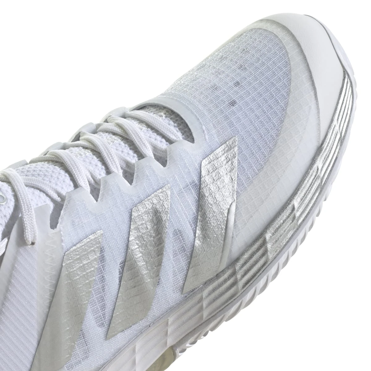 Adidas Adizero Ubersonic 4 Women's Tennis Shoe (White/Silver/Grey) - Image 9