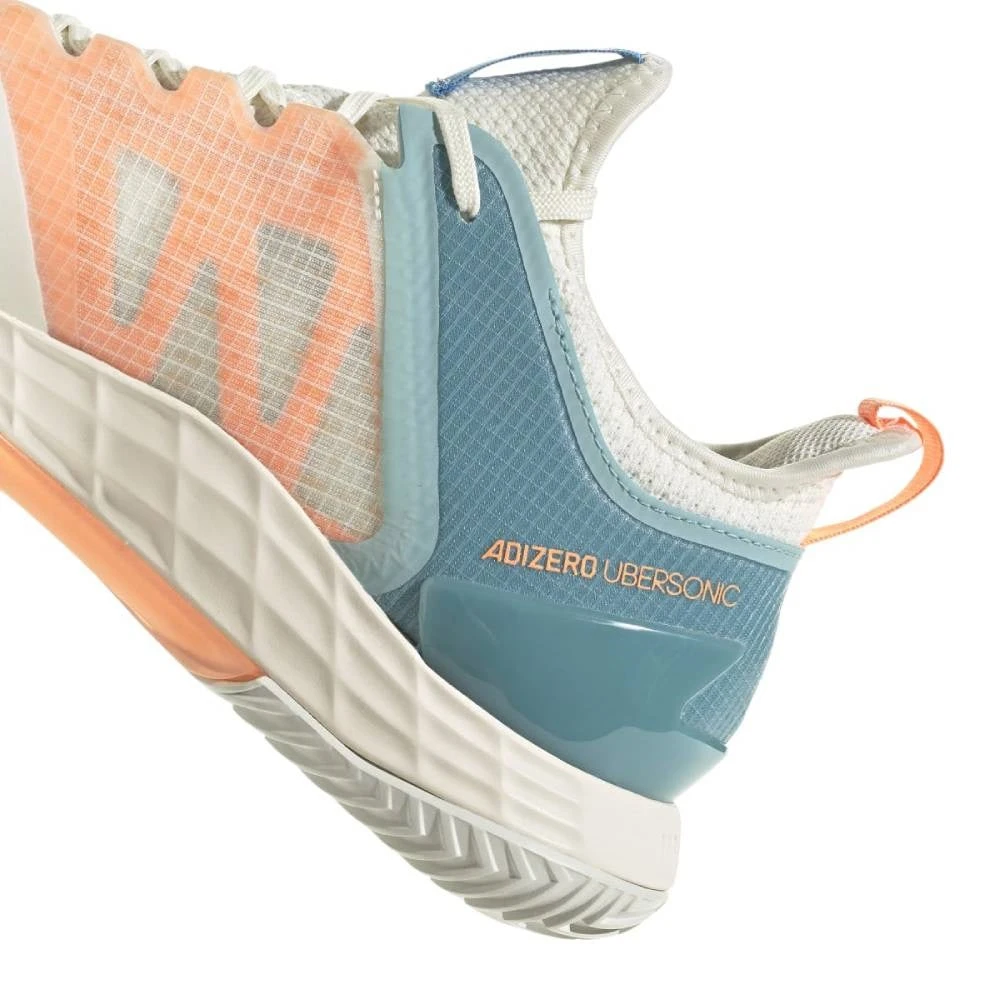 Adidas Adizero Ubersonic 4 Parley Men's Tennis Shoes (White/Beam Orange) - Image 8