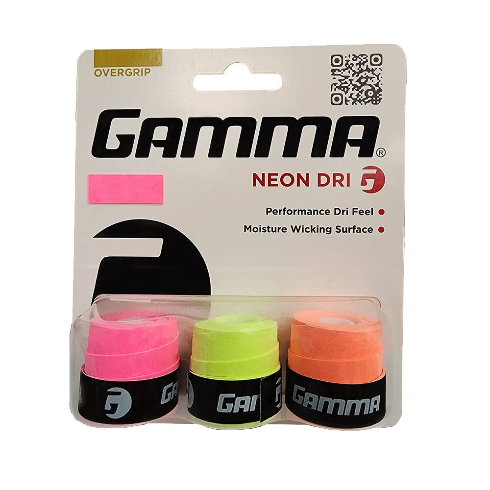 Gamma Neon Dri Overgrip 3 Pack (Pink/Yellow/Orange)