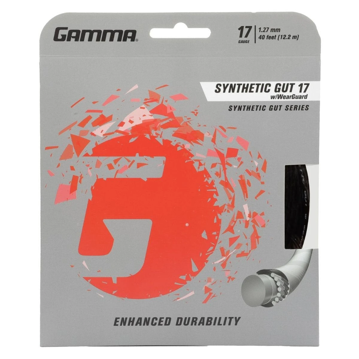 Gamma Synthetic 17/1.27 With Wearguard Tennis String (Black)