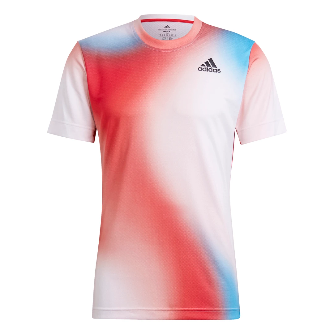 Adidas Men's Melbourne FreeLift Printed Top (White/Vivid Red/Black) - Image 10