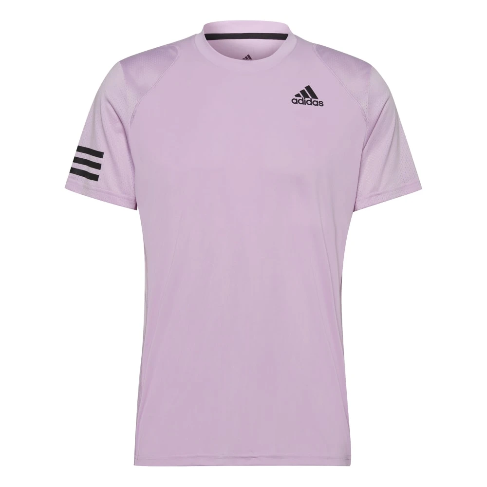 Adidas Men's Club Stripe Tennis Tee (Pink)