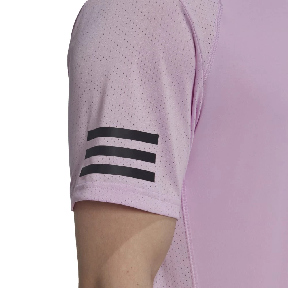 Adidas Men's Club Stripe Tennis Tee (Pink) - Image 4