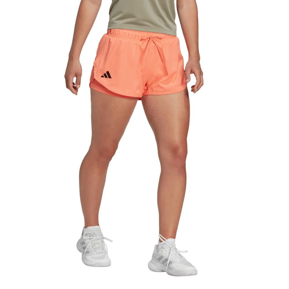 Adidas Women's Club Shorts (Orange) - Image 2