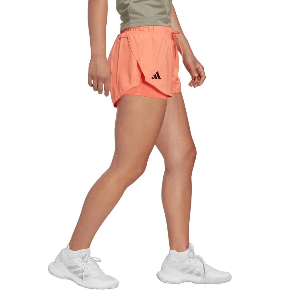 Adidas Women's Club Shorts (Orange) - Image 3