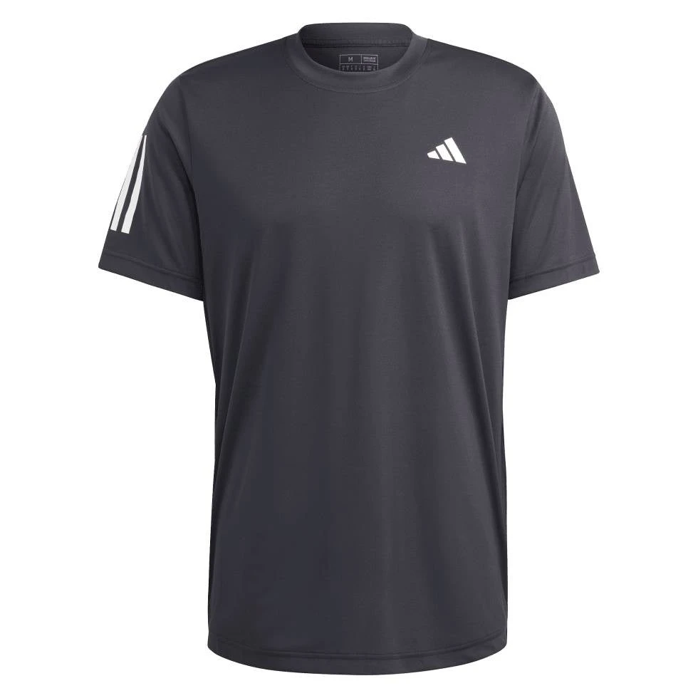 Adidas Men's Club 3 Stripe Top (Black) - Image 4