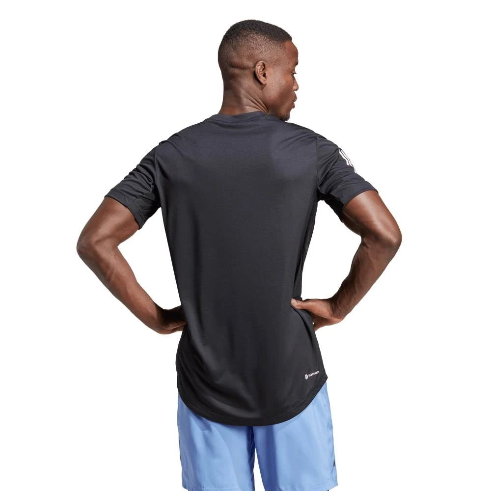 Adidas Men's Club 3 Stripe Top (Black) - Image 2