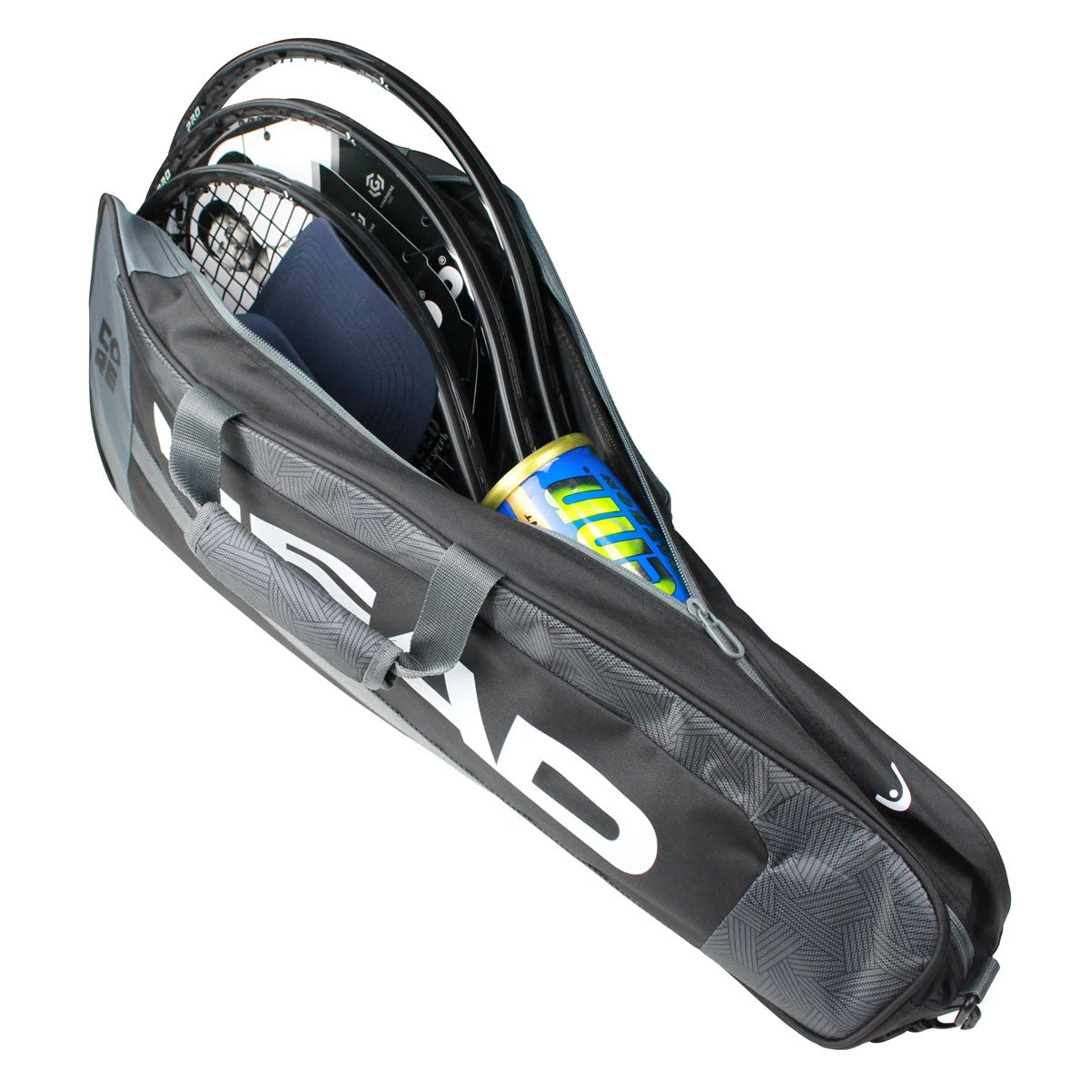 Head Core Pro 3 Pack Racquet Bag (Black/White) - Image 2