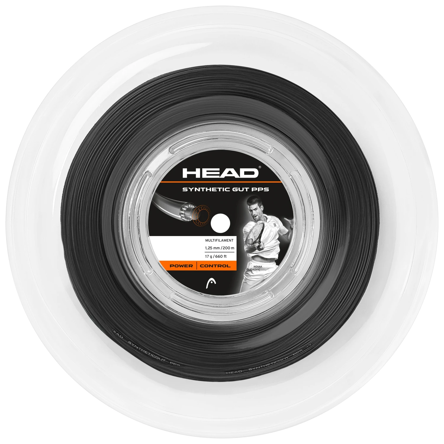 Head Synthetic Gut 17 PPS Tennis String Reel (Black)