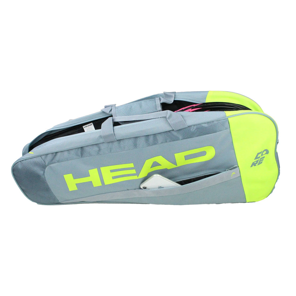 Head Core Pro 3 Pack Racquet Bag (Grey/Yellow) - Image 3