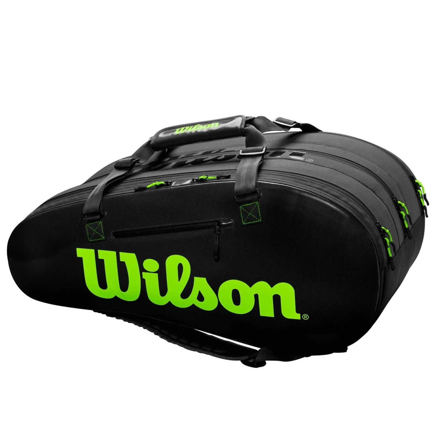 Wilson Super Tour 15 Pack Racquet Bag (Black/Green) - Image 4