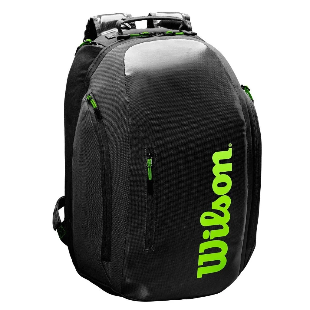 Wilson Super Tour Backpack Racquet Bag (Black/Green) - Image 2