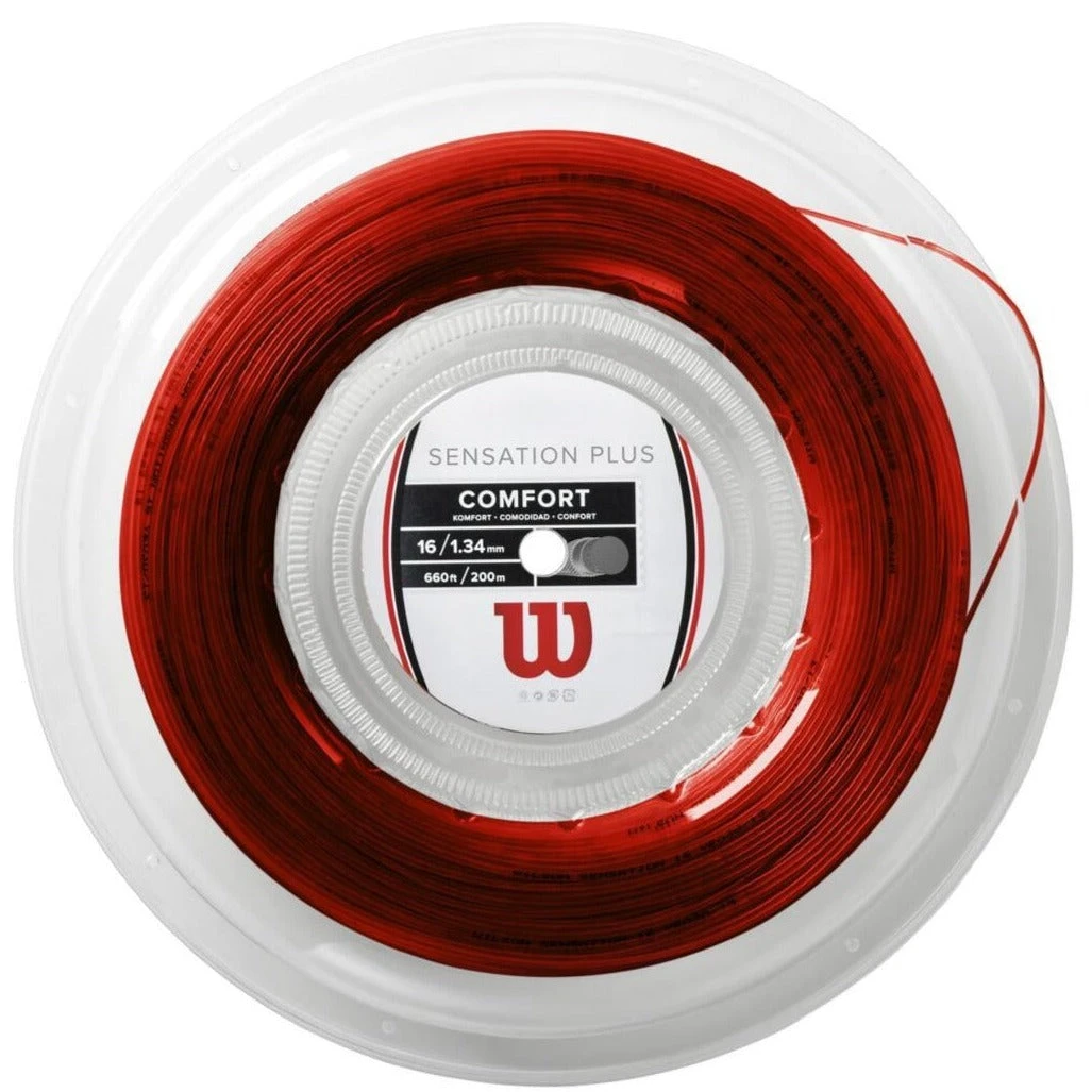 Wilson Sensation Plus 16/1.34 Tennis String Reel (Red)