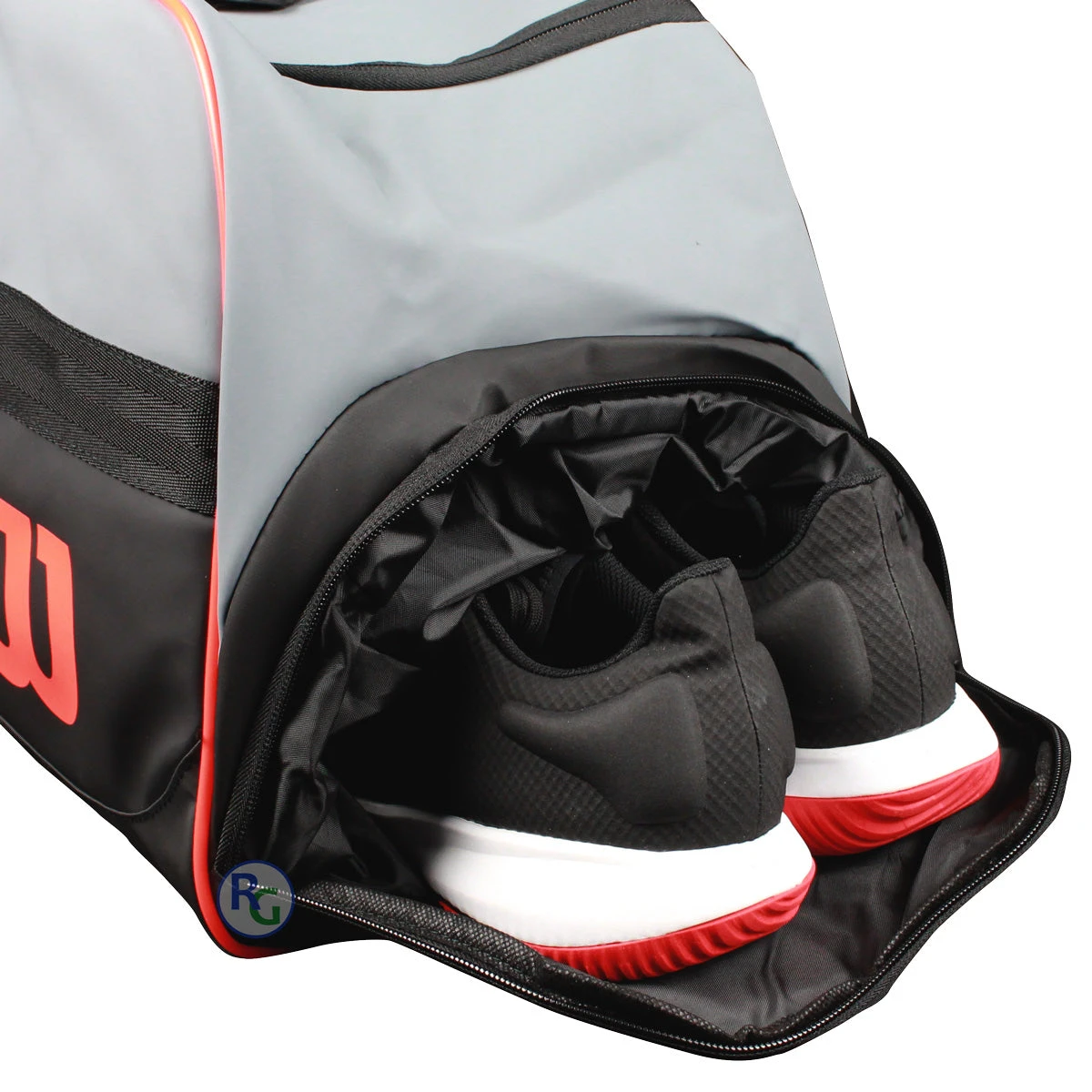 Wilson Clash Duffel Large Racquet Bag (Grey/Black/Infrared) - Image 7