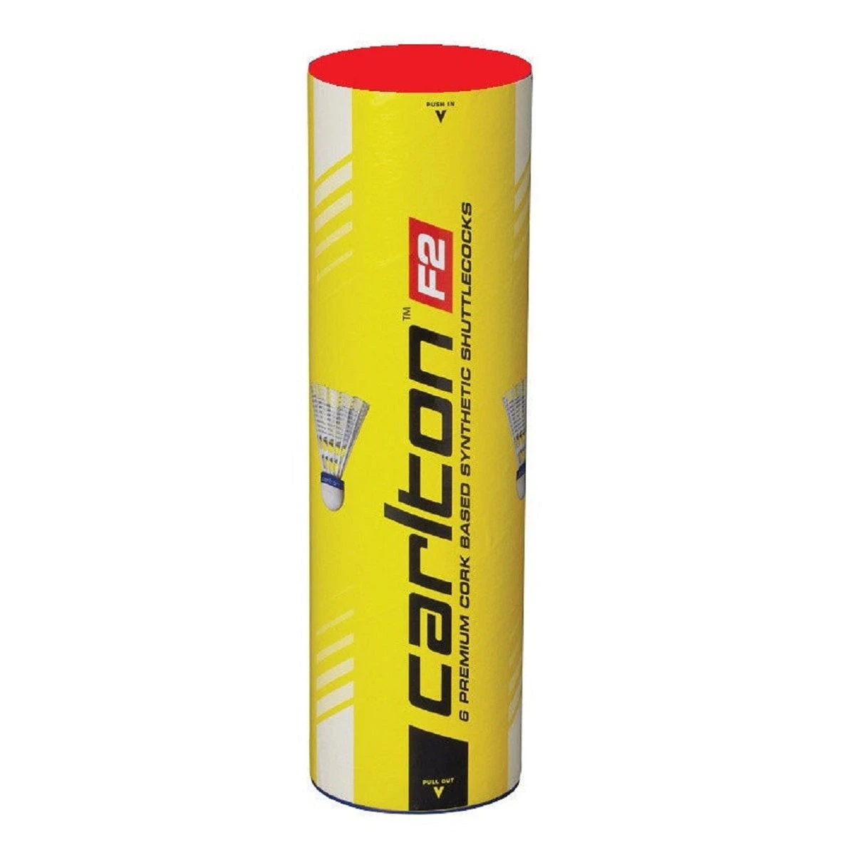 Carlton F2 Nylon Badminton Shuttlecocks (Yellow) (Red Cap)