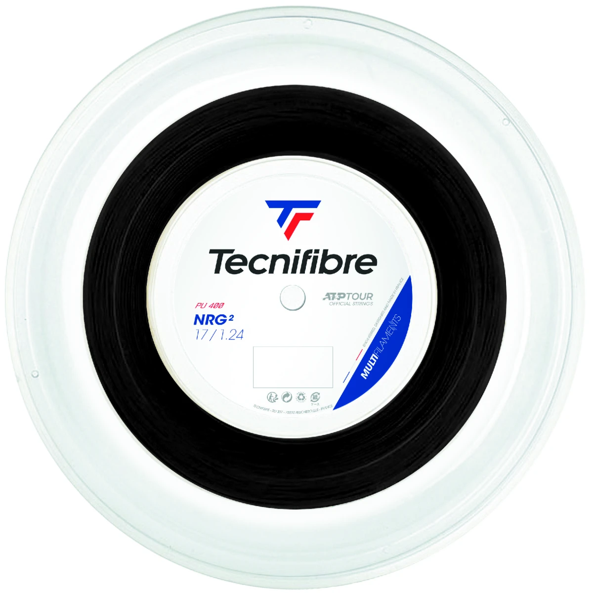 Tecnifibre NRG2 17/1.24 Tennis String Reel (Black)